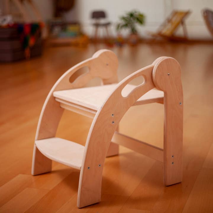 kidodido - Wholesale Wood Toy - Kids - Foldable Toddler Step Stool and Montessori Tower Set5