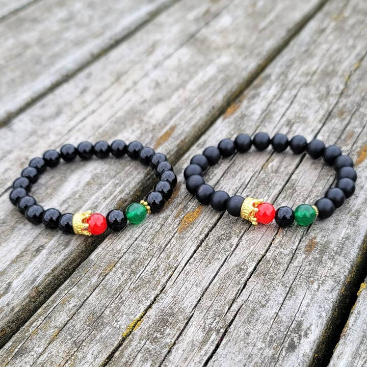 RBG Crown Onyx Bracelet for wholesale by Most Radiant Beads LLC