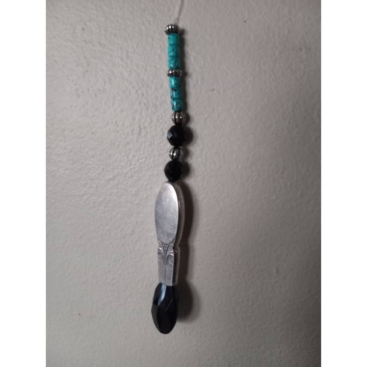 Bead and crystal ornament with silverplate handle for wholesale by Dawna Anders Photography