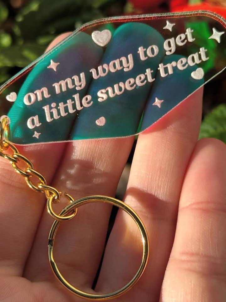 OMW To Get A Little Sweet Treat Iridescent Keychain for wholesale by ShlemonArt