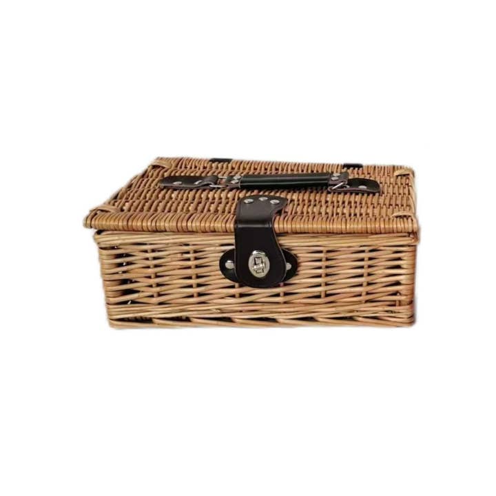 Bacon Basketware - Vente Paniers de pique-nique - PETIT PANIER EN OSIER RECTANGULAIRE AVEC SANGLES EN CUIR1