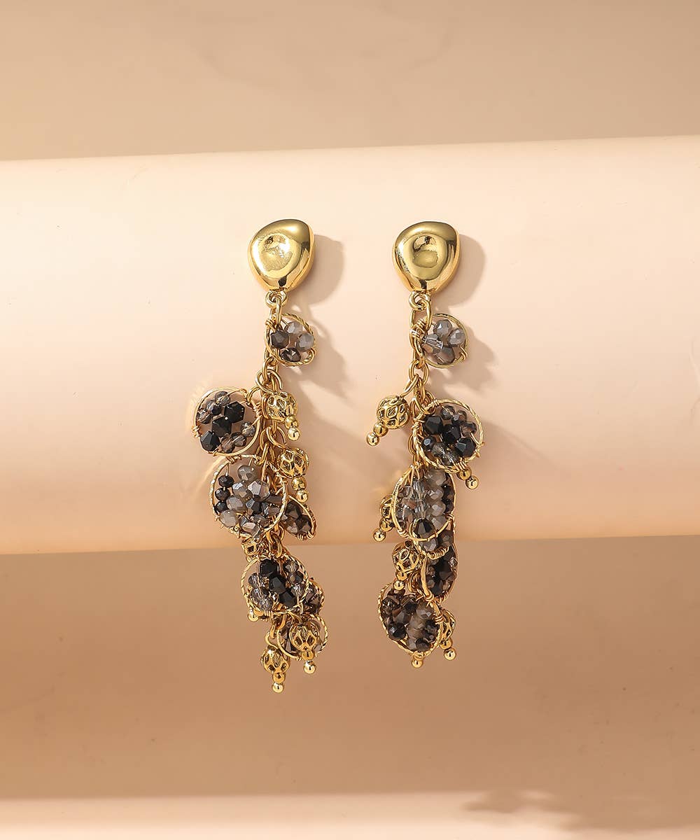 Blossom bijoux - Wholesale Dangle Earrings - BO Nail Stainless Steel Crystal Beads 25BOA0020