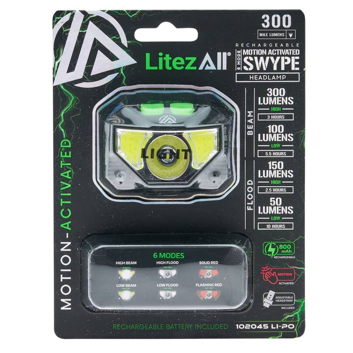 LitezAll - Wholesale Flashlight - LitezAll Motion Activated LED Headlamp24