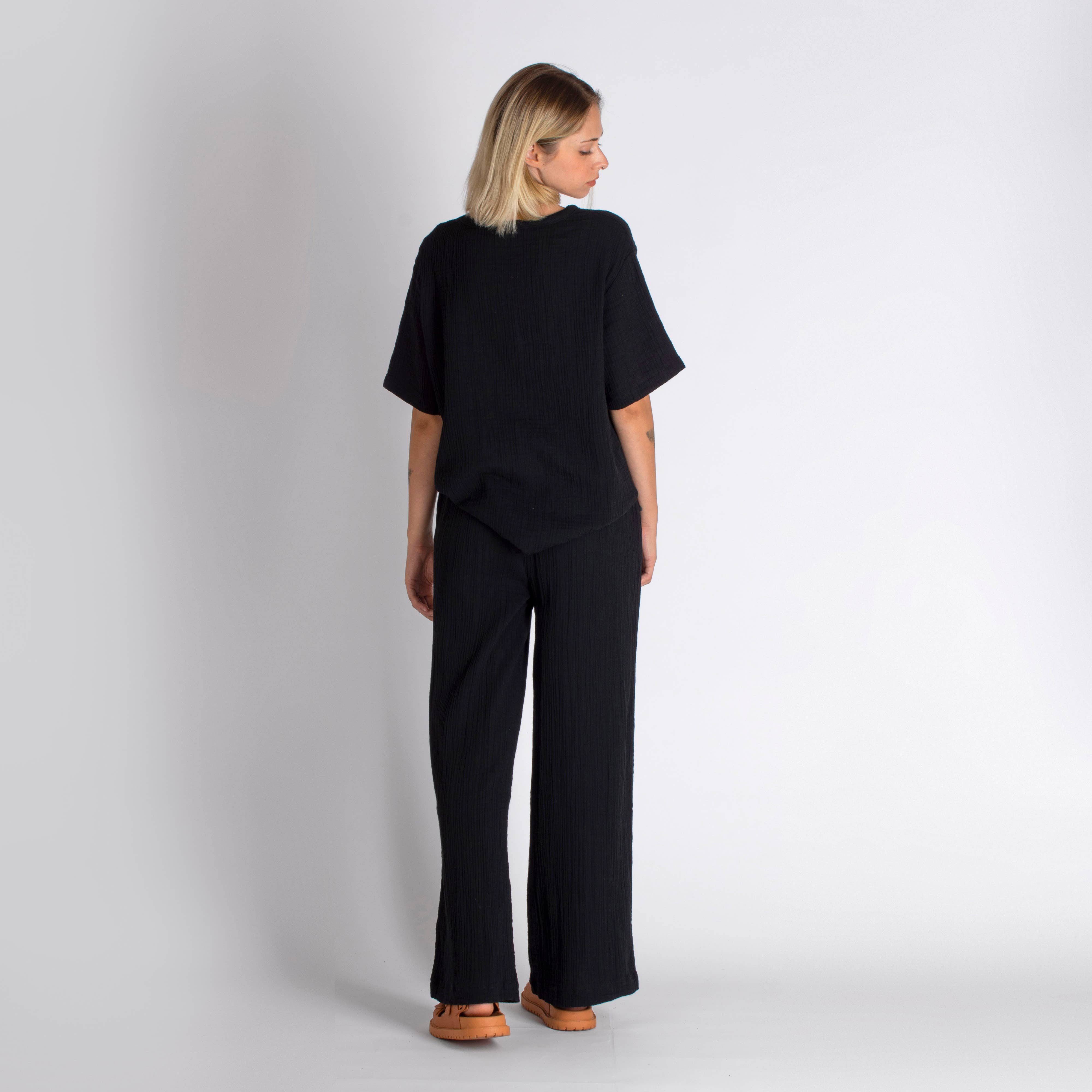 loom.ist - Wholesale Broek - Dames - Mousseline dubbelgelaagde katoenen broek met wijde pijpen11