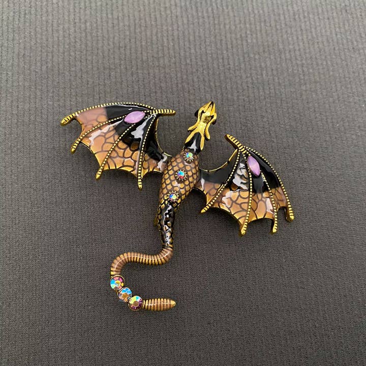 Mio Queena - Wholesale Brooch - Rhinestone Enamel Dragon Brooch5