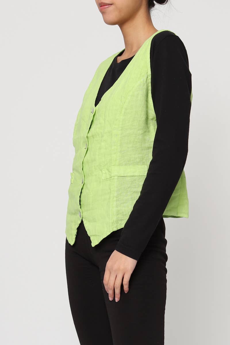 LÉA & LUC - Wholesale Button Down Shirt - Women's - Sleeveless shirt in 100% Linen REF. 514620