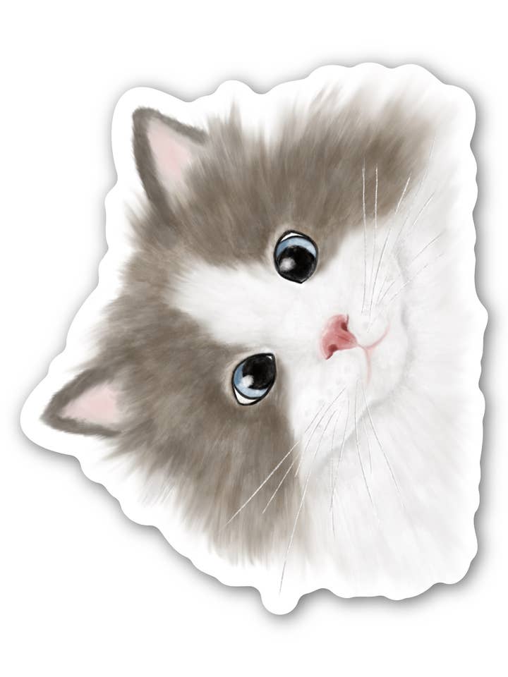 Peeping Cat Sticker for wholesale by k.Patricia Designs