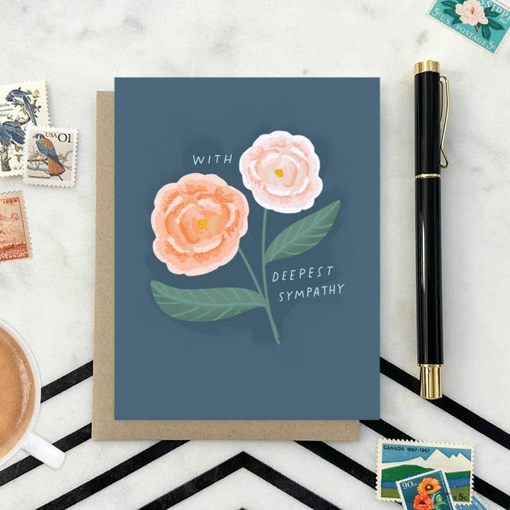 Barone and Co. - Wholesale Sympathy Card - Peach Flowers Sympathy Card1