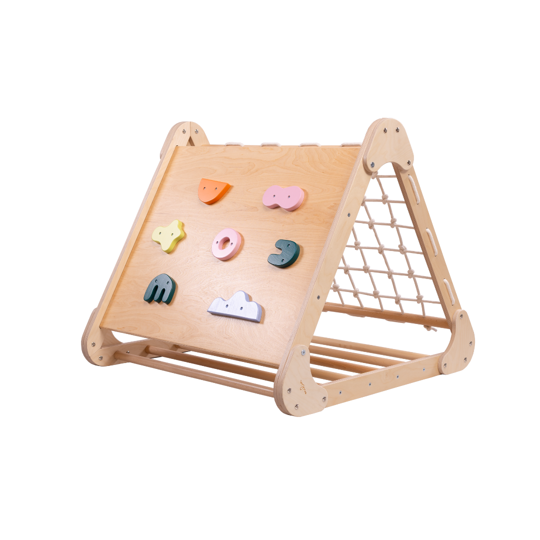 milin - Wholesale Wood Toy - Kids - Triple Climber Triangle 3in1, wooden indoor activity2