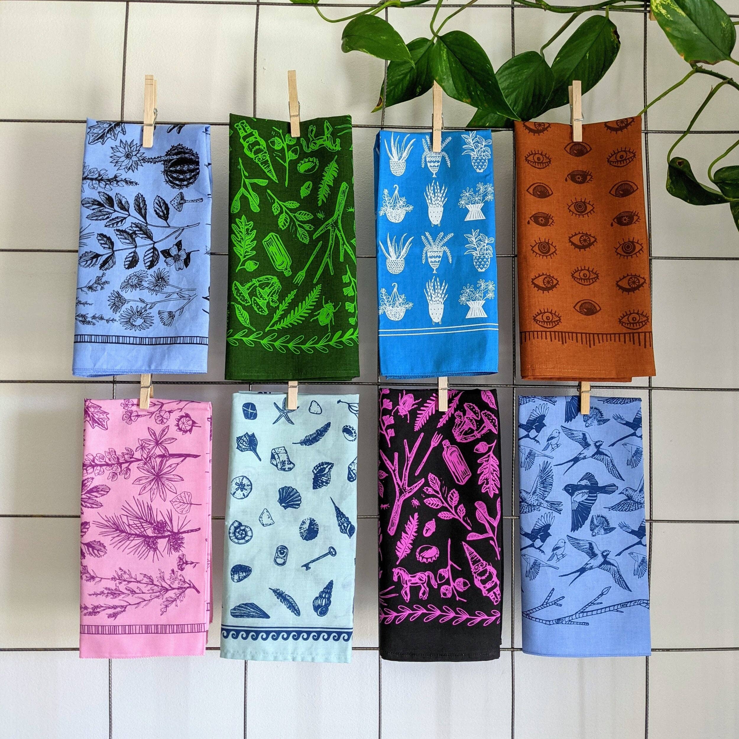 ilikesara | art + goods - Wholesale Bandana - Unisex - bandana | eyeball - orange & brown folky blockprint eye scarf neckerchief2