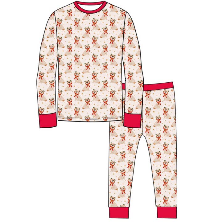 Pyjama 2 pièces en bambou pour tout-petits et enfants Holly Doodle pour la vente par Sweet P Baby Co.
