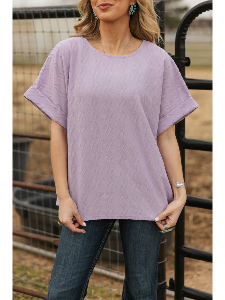 Andrée by Unit - Wholesale Blouse - Women's - Textured Dolman Sleeve Top