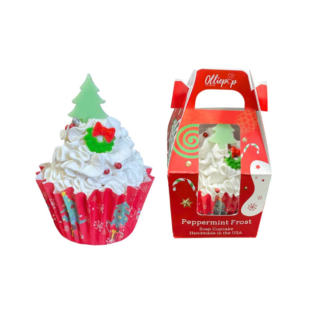 Olliepop - Wholesale Bar Soap - Handmade Peppermint Frost Cupcake Soap