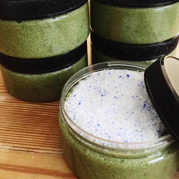 Lime & Coconut Sea Salt Scrub | Tropical Body Scrub | Exfoliator | Hand Scrub | Dry Skin | Vodka Infused Scrub | Grapefruit | Sea Kelp Scrub for wholesale by Voss Botanicals, LLC