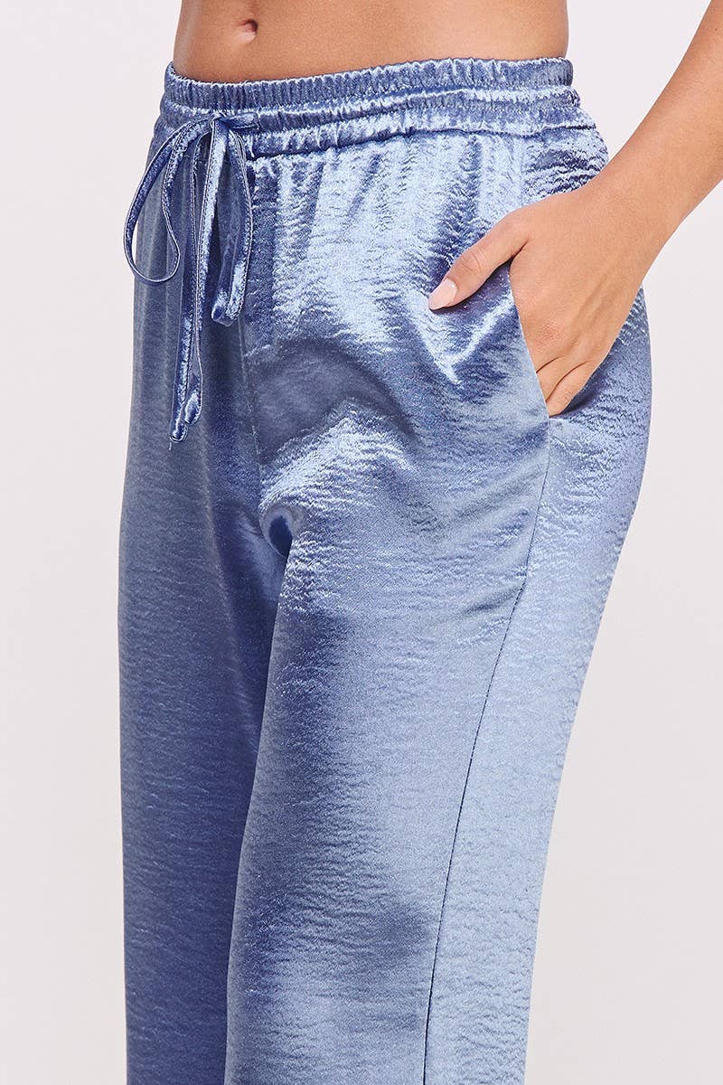 AIBLEE – wholesale Pants – Women's – Metallic Flared Wide-Leg Pants Blue -14