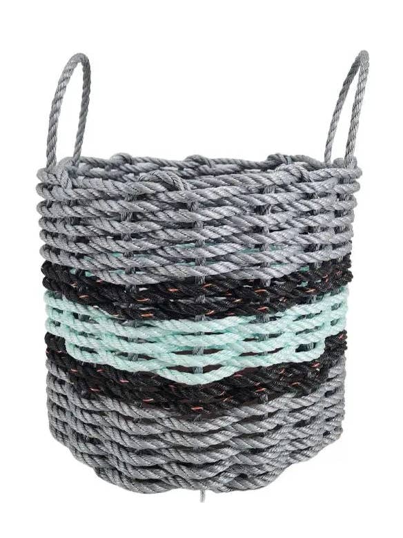 Hummerrepkorg Ljusgrå och Seafoam, svarta accenter för wholesale av Little Salty Rope
