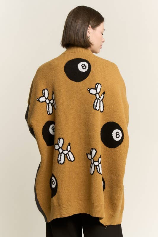 MOCHA/CARBÓN CÁRDIGAN OVERSIZE PERRO GLOBO Y BOLA 8 de venta al por mayor en Faire7