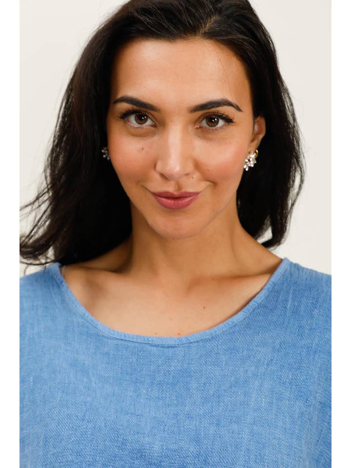 la maison des fibres naturelles - Wholesale Outerwear – Maternity - Cotton/linen short-sleeve blouse 3791MC 68% cotton 32% linen3