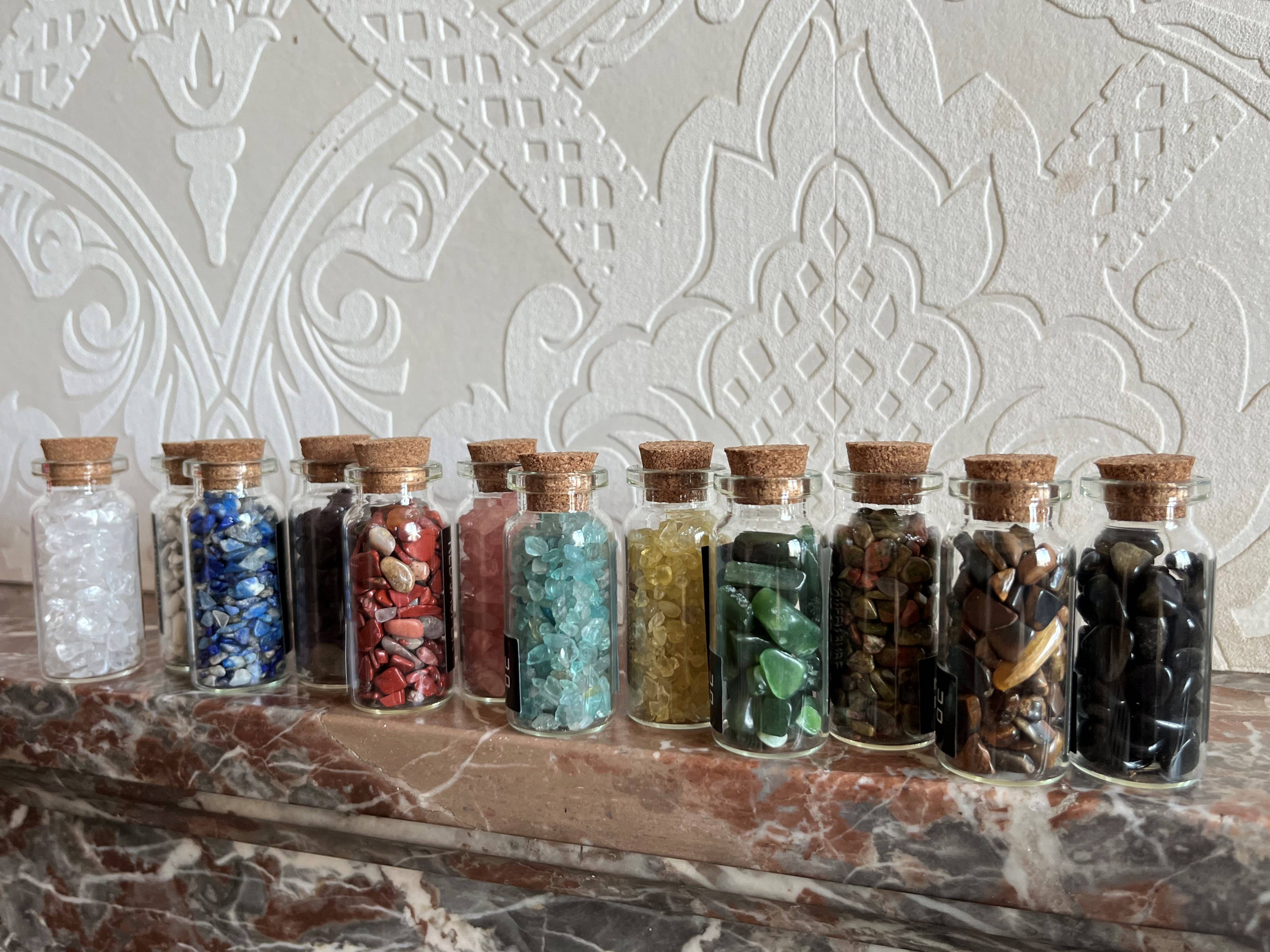 Muno - Wholesale Spiritual Stone/Crystal - Mini Glass Bottle with Semi Precious Gemstones Gift Crystal1