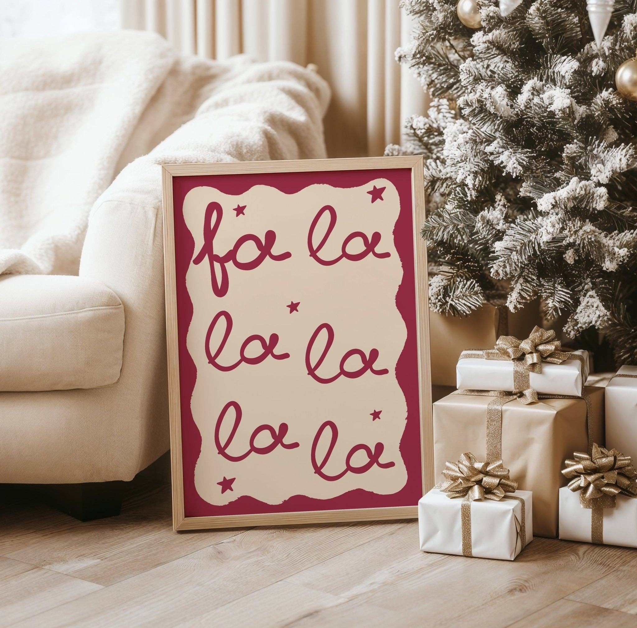 Moonshine Prints - Vente Affiche d'art - Impression de Noël Fa La La La2