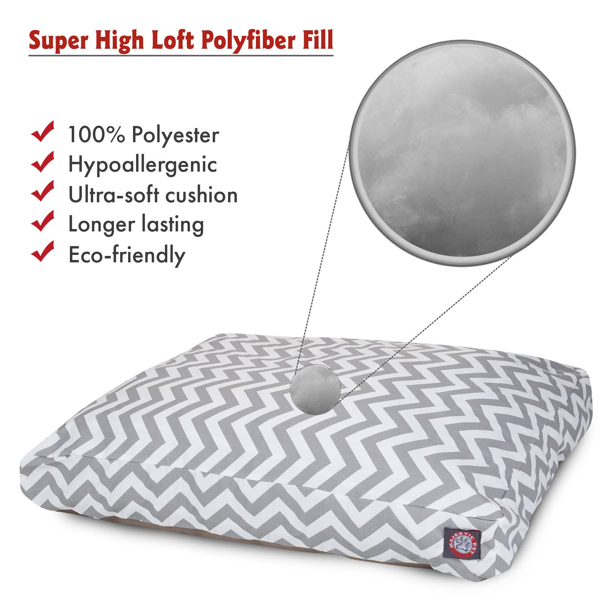 Majestic Pet Products – cama - Cão por atacado – Cama retangular para cães Chevron92