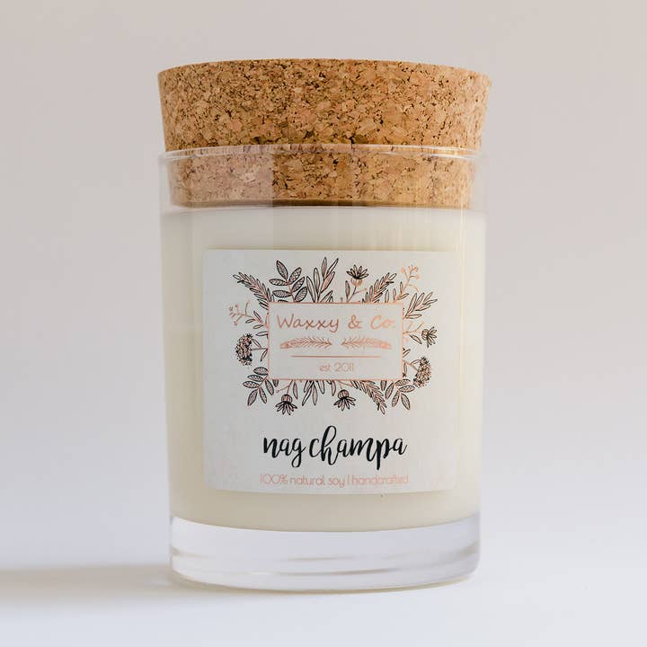 NAG CHAMPA SOY CANDLE for wholesale by Waxxy & Co.
