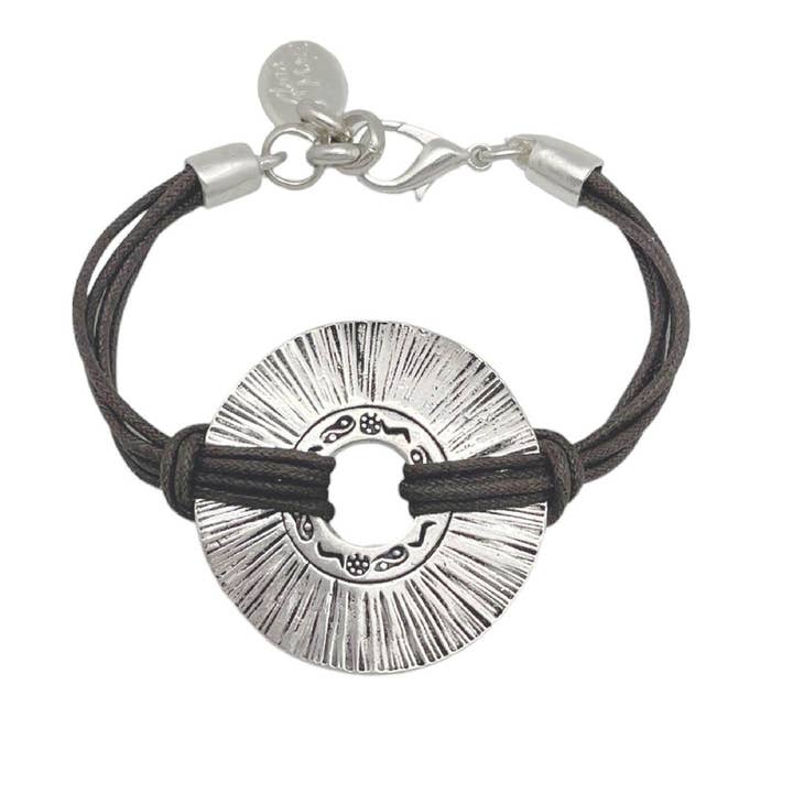 Gloria Mago - Wholesale Woven/Braided Bracelet - Etnia silver-choco bracelet