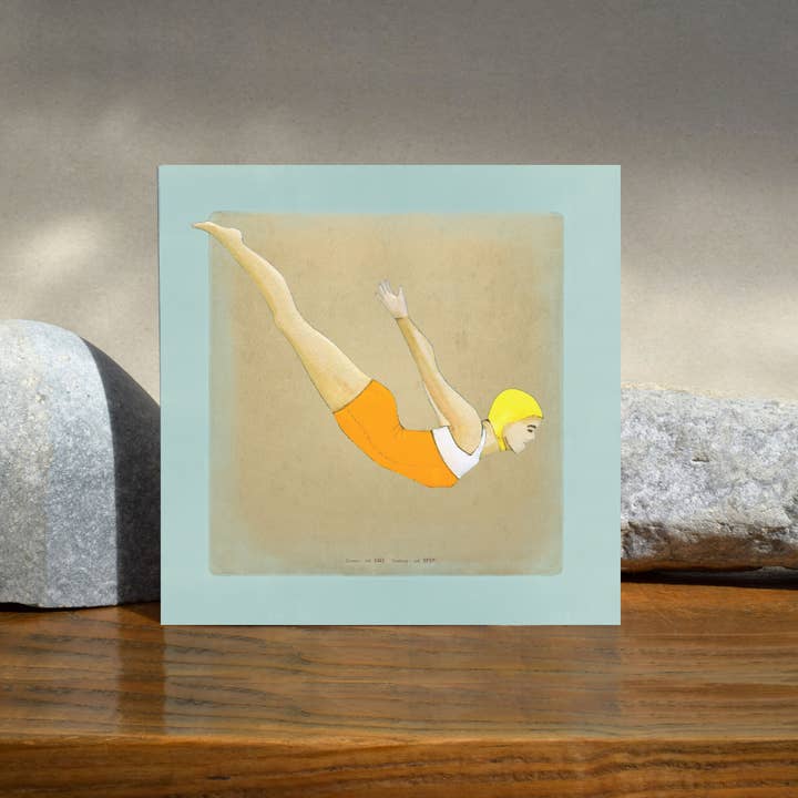 Windsock Press – wholesale Everyday greeting card – Swan Dive (swimming card)1