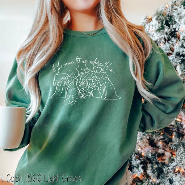 Bama Screens - Wholesale Sublimation Transfer - Oh Come Let Us Adore Him Outlines #BS6198