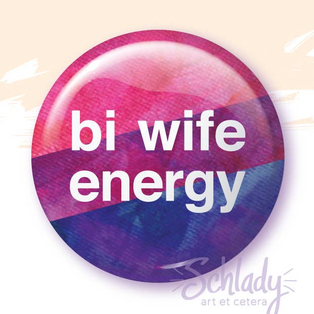 Bi Wife Energy - Broche Bouton Bi Pride pour la vente par Schlady