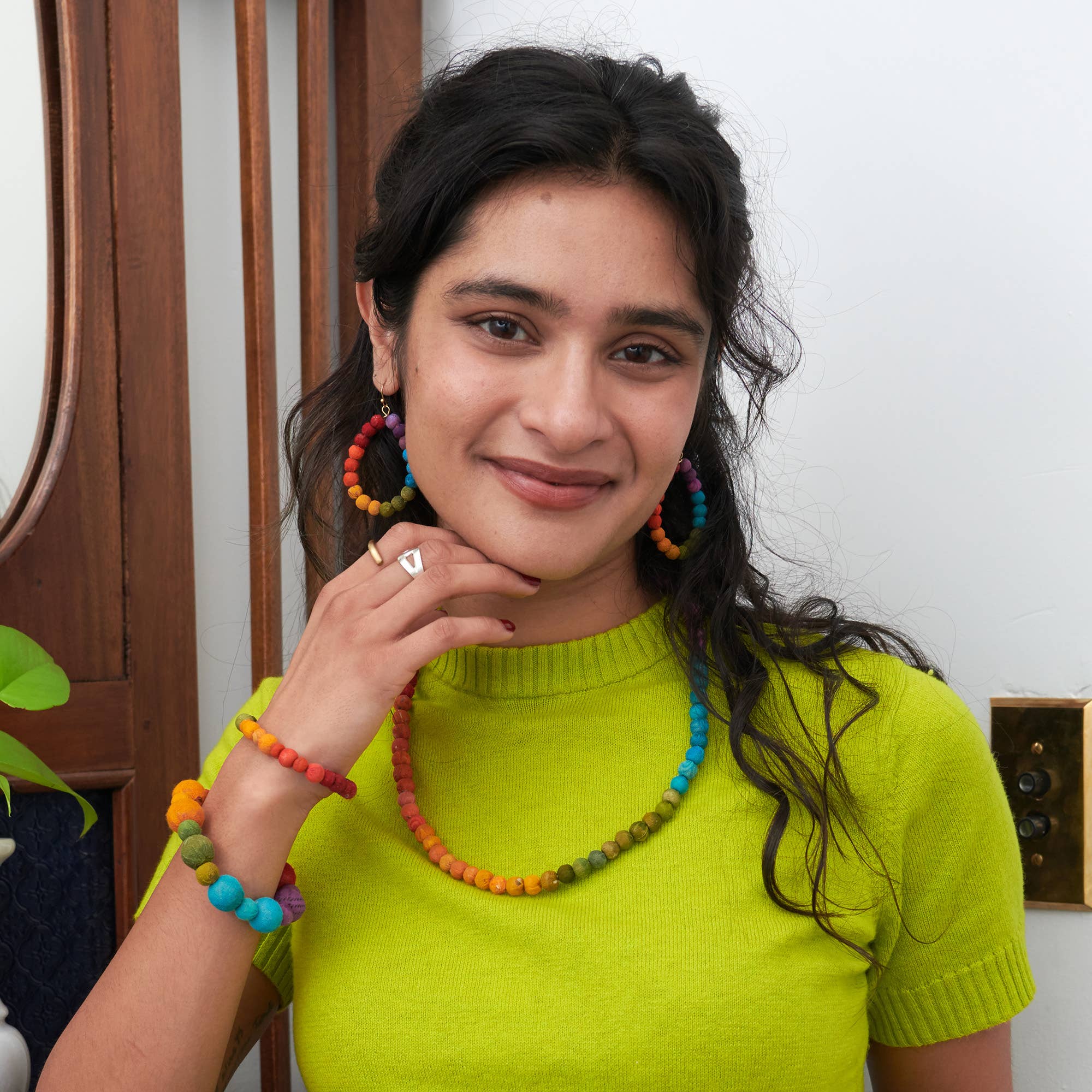 WorldFinds – wholesale Beaded/pearl necklace – Kantha Prism Necklace1