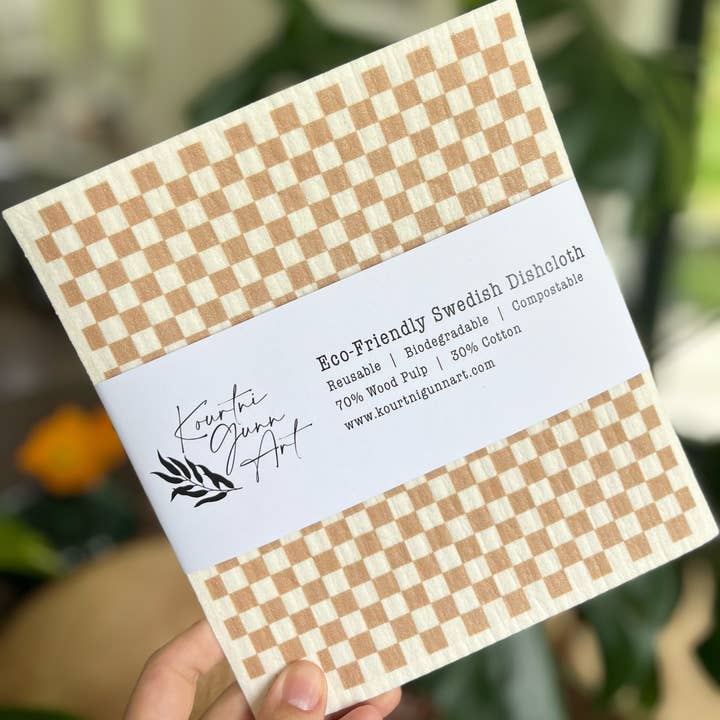 Kourtni Gunn Art - Wholesale Dishcloth - Swedish Dishcloth | Eco-Friendly Dish Cloth | Checkers1