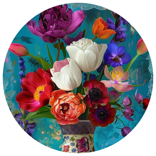 Fripperies – Großhandel Aufkleber – Blumen der niederländischen Meister: NR. 3 | Verschlussaufkleber 10 Stk.0