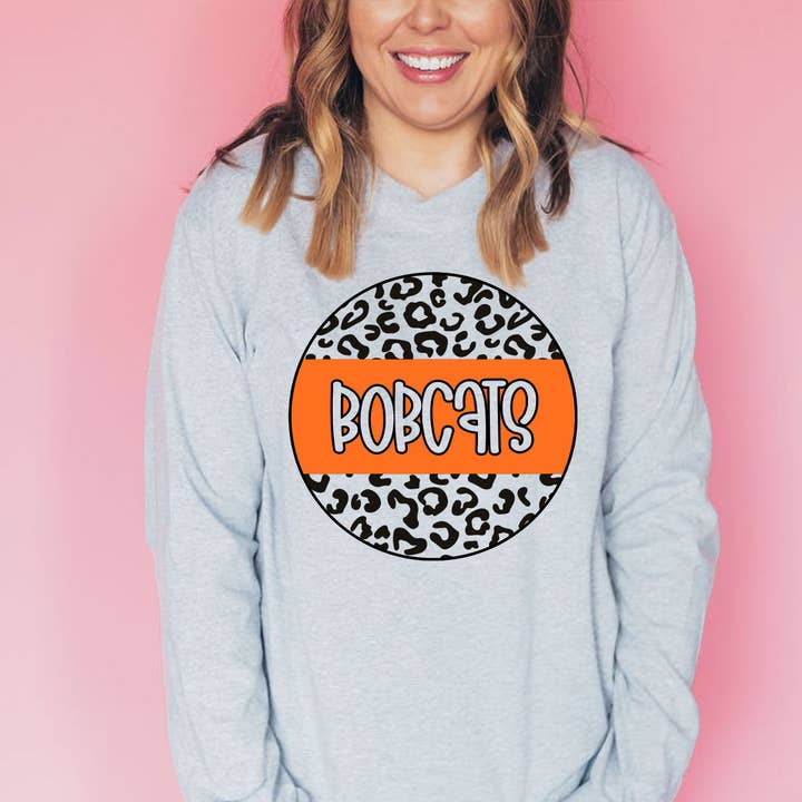Leopard Circle Team // SPORTS Personalized Long Sleeve for wholesale by Lucky Llama Creations
