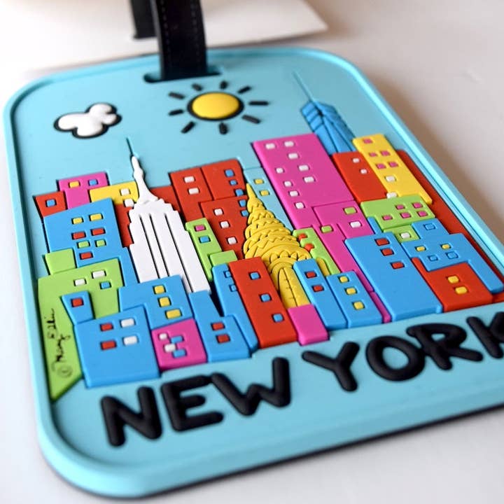 Mary Ellis - Wholesale Luggage Tag - New York 3-D Luggage Tag | Daytime New York City Skyline