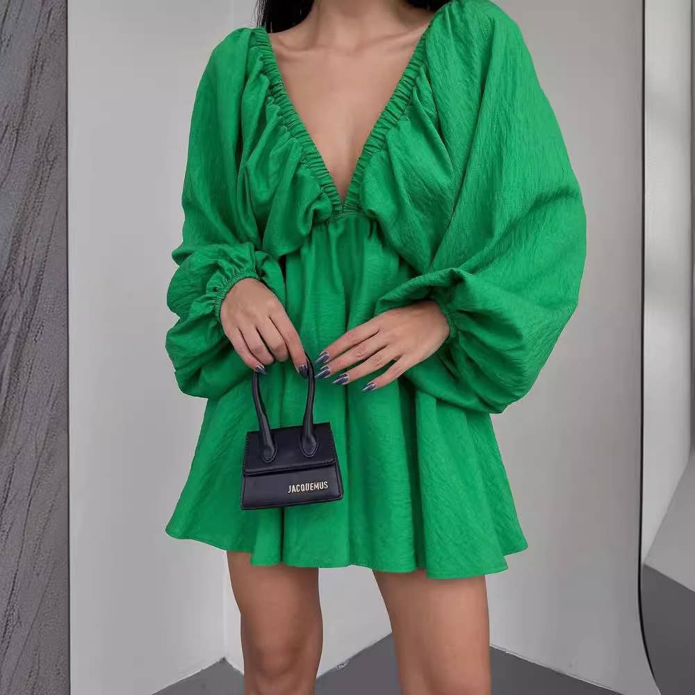 Mapcie - Wholesale Dress - Women's - FRONT AND BACK WIDE V NECK DRESS18