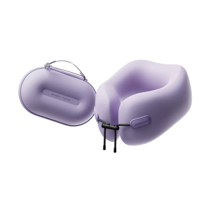 Travel Neck Pillow with Hard Case - Purple for wholesale by FashionIt