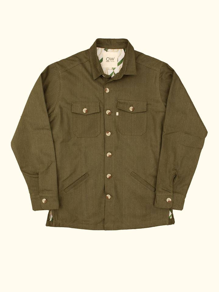 milit lightweight jacket in military green for wholesale by Otherwise
