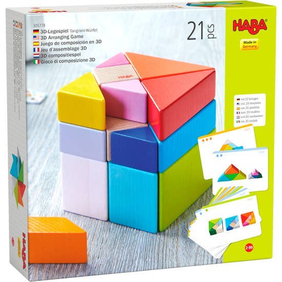 HABA 3D Arranging Game Tangram Cube- Wooden Blocks for wholesale by HABA