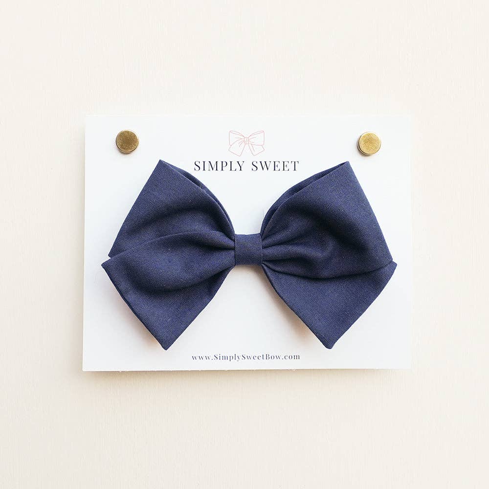 Simply Sweet Bow - Wholesale Hair Bow - Kids - Navy - Classic Bow