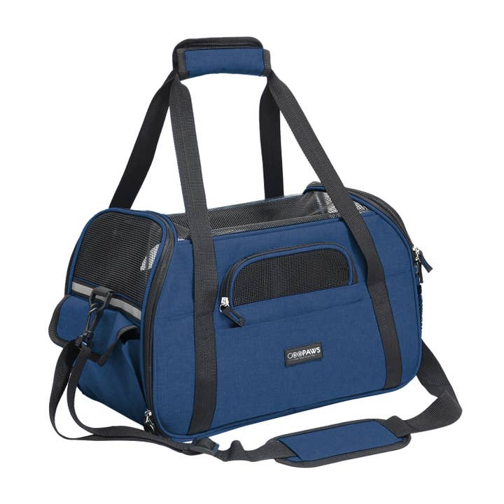 GOOPAWS Soft Sided Pet Cat Carrier Perfect for Travel, Navy Blue for wholesale by Jespet