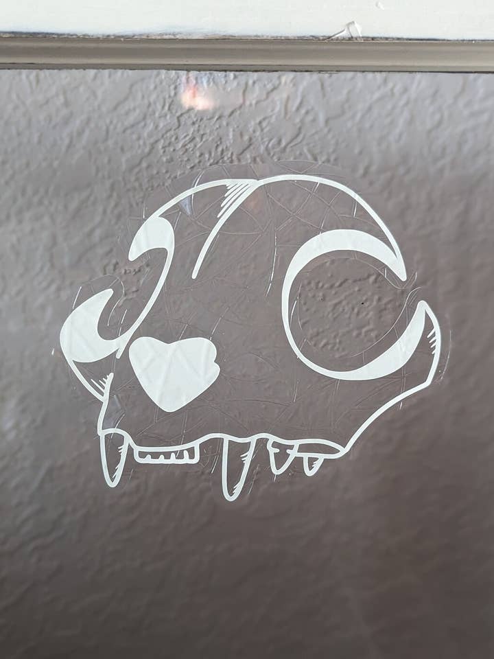 Cat Skull Suncatcher Window Cling for wholesale by Toasty Teacup