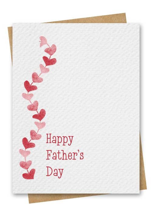 Cartão do Dia do Pai com Corações Vermelhos Inclui Envelope Kraft por atacado de Paper Kuts