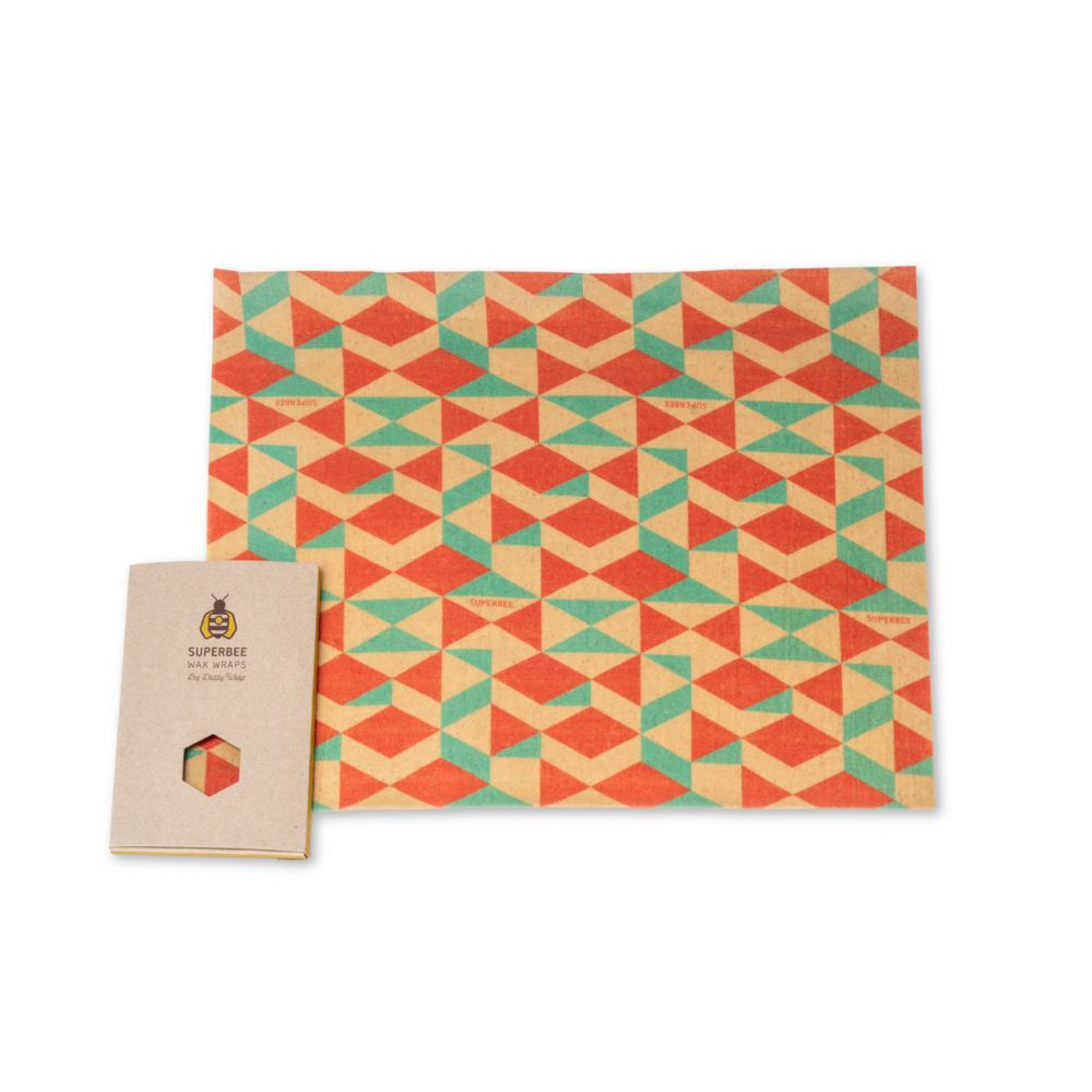SuperBee - Eco Living Made Easy - Wholesale Zakje/kleedje voor voedsel - Herbruikbare broodverpakking met bijenwas XXL5