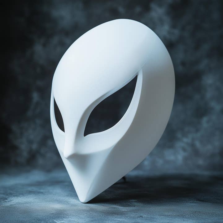 3D Printed Alien Mask | Futuristic Phantom Minimalist Sci-Fi Mask | Cyberpunk Cosplay Extraterrestrial Costume Mask | Space Warrior Mask for wholesale by Decords