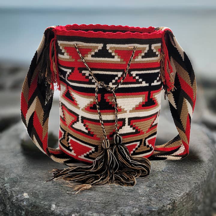 Serenity Large Handmade Crochet Wayuu Mochila Bag for wholesale by Wuitusu