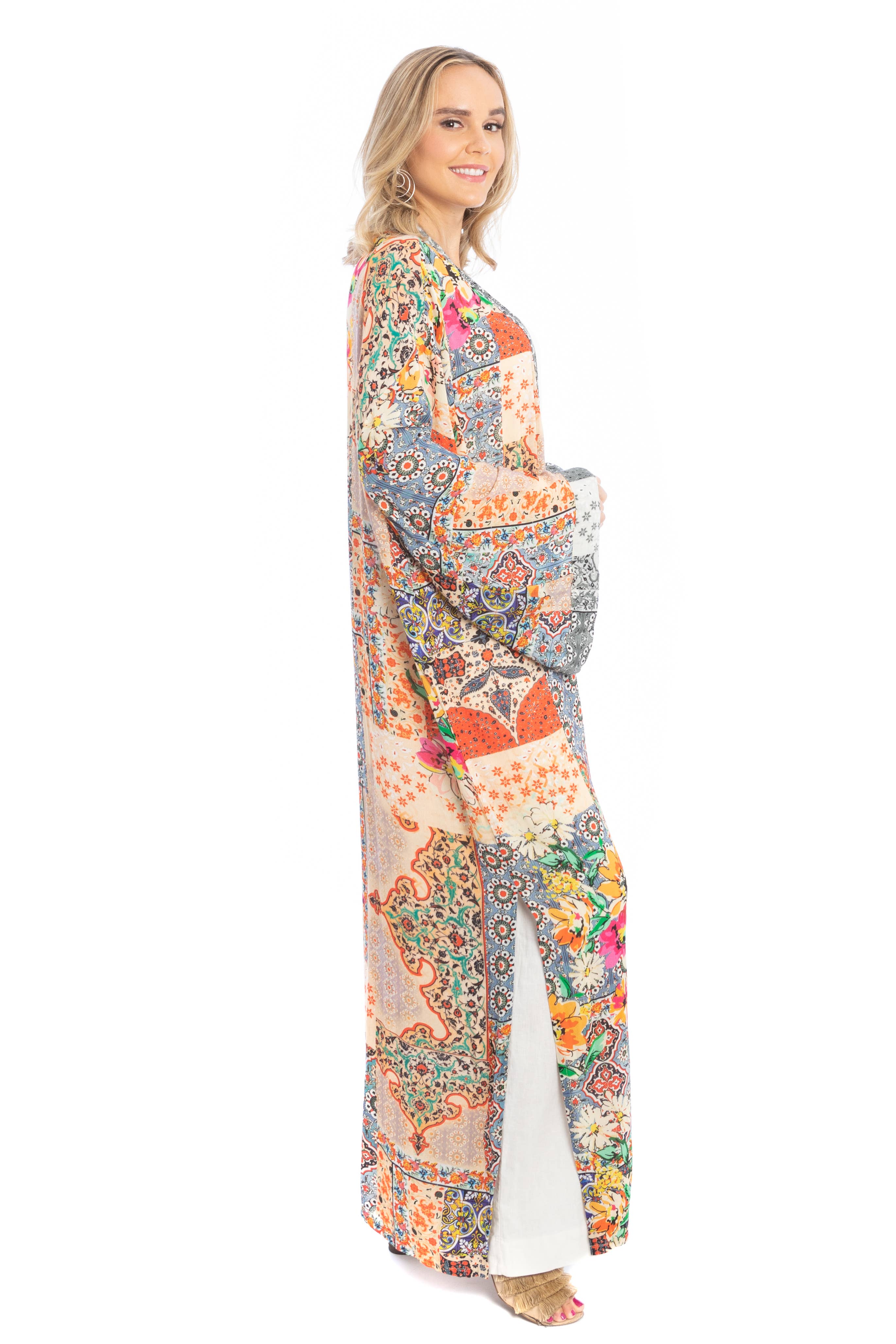 SAACHI - Wholesale Kimono - Women's - Mixed Floral Long Kimono Duster8
