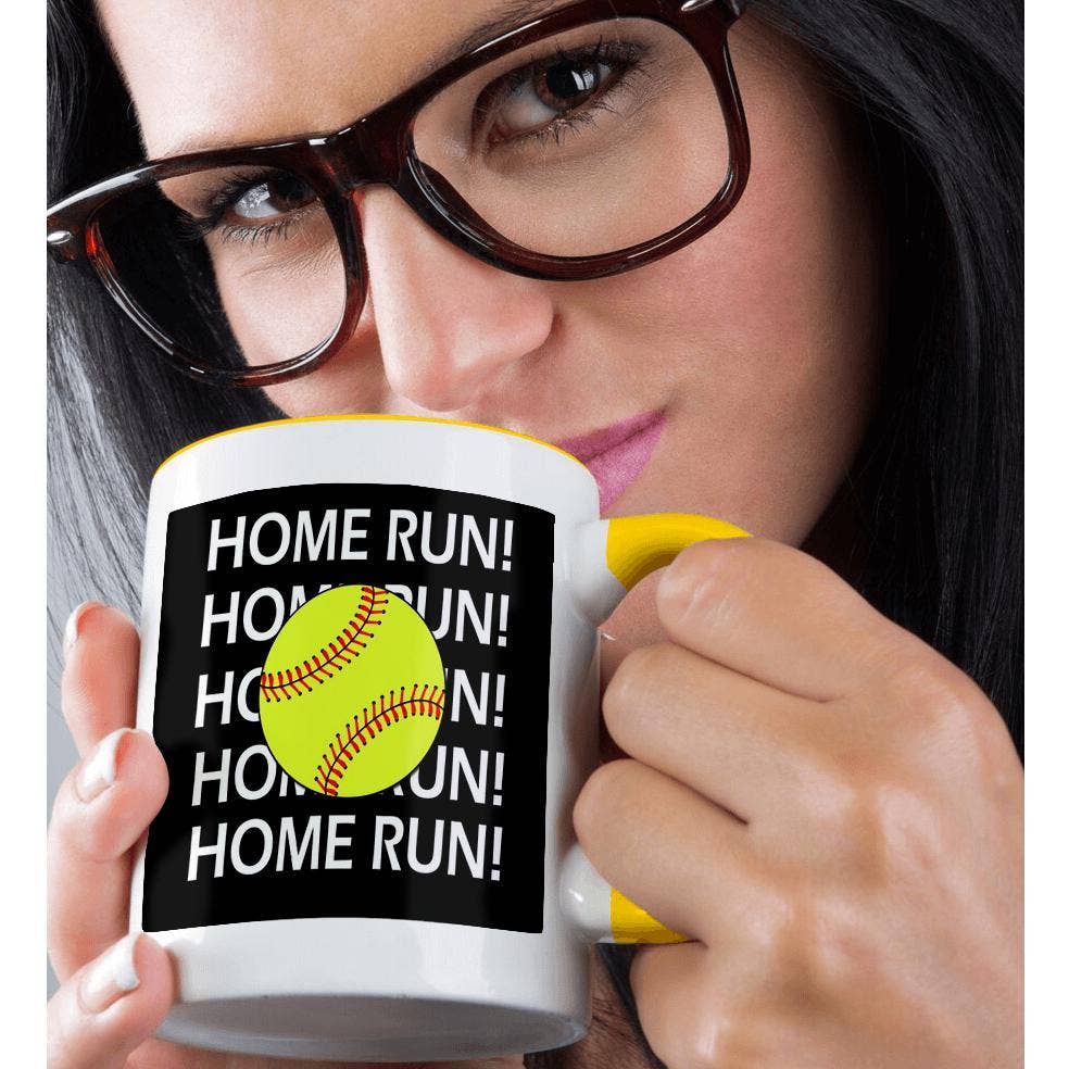 3dRose – wholesale Coffee mug – 3dRose, Home Run. Softball., Mug1