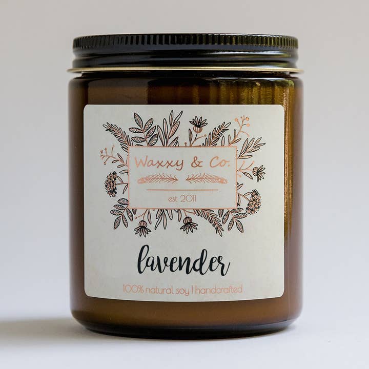 BOUGIE DE SOJA LAVANDE pour la vente par Waxxy & Co.