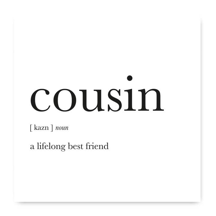 Cousin Noun Card for wholesale by Deliart.co.uk